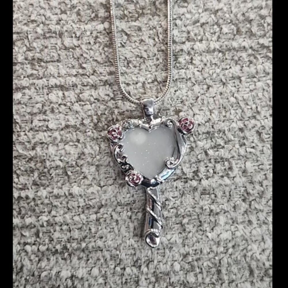 Silver Barbie And The Diamond Castle Melody's Mirror Inspired Necklace